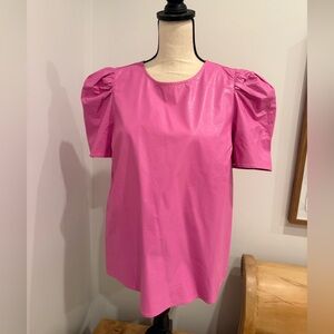 THML Boxy Pink Puff Sleeve Blouse